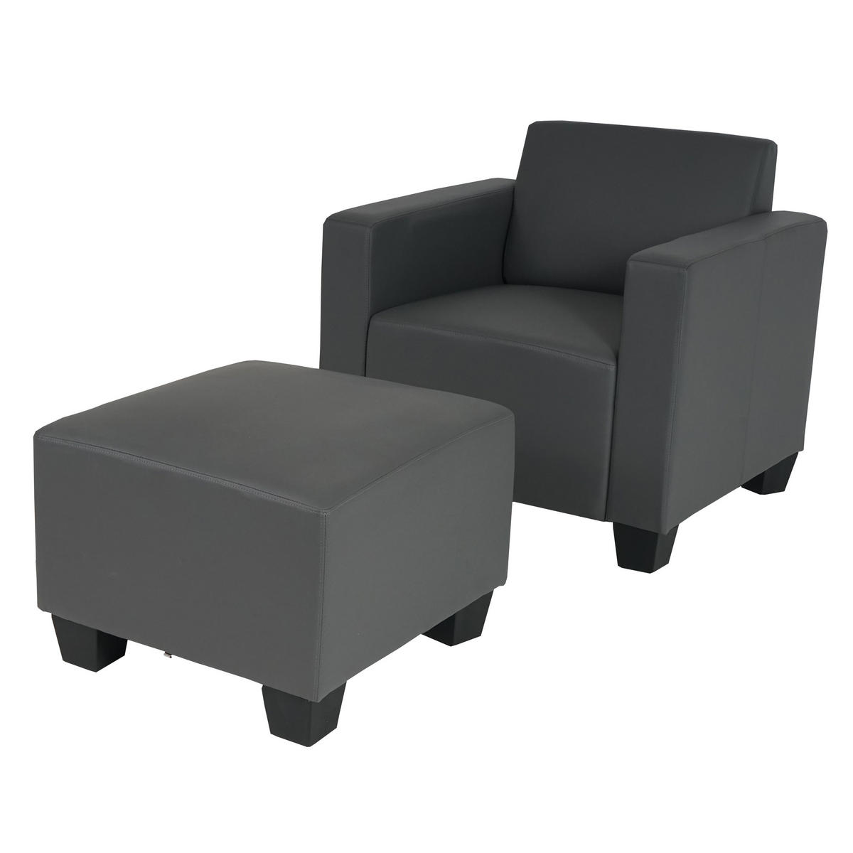 SESSEL MIT OTTOMANE Grau - Grau, Textil (82/76/72cm) - MCW