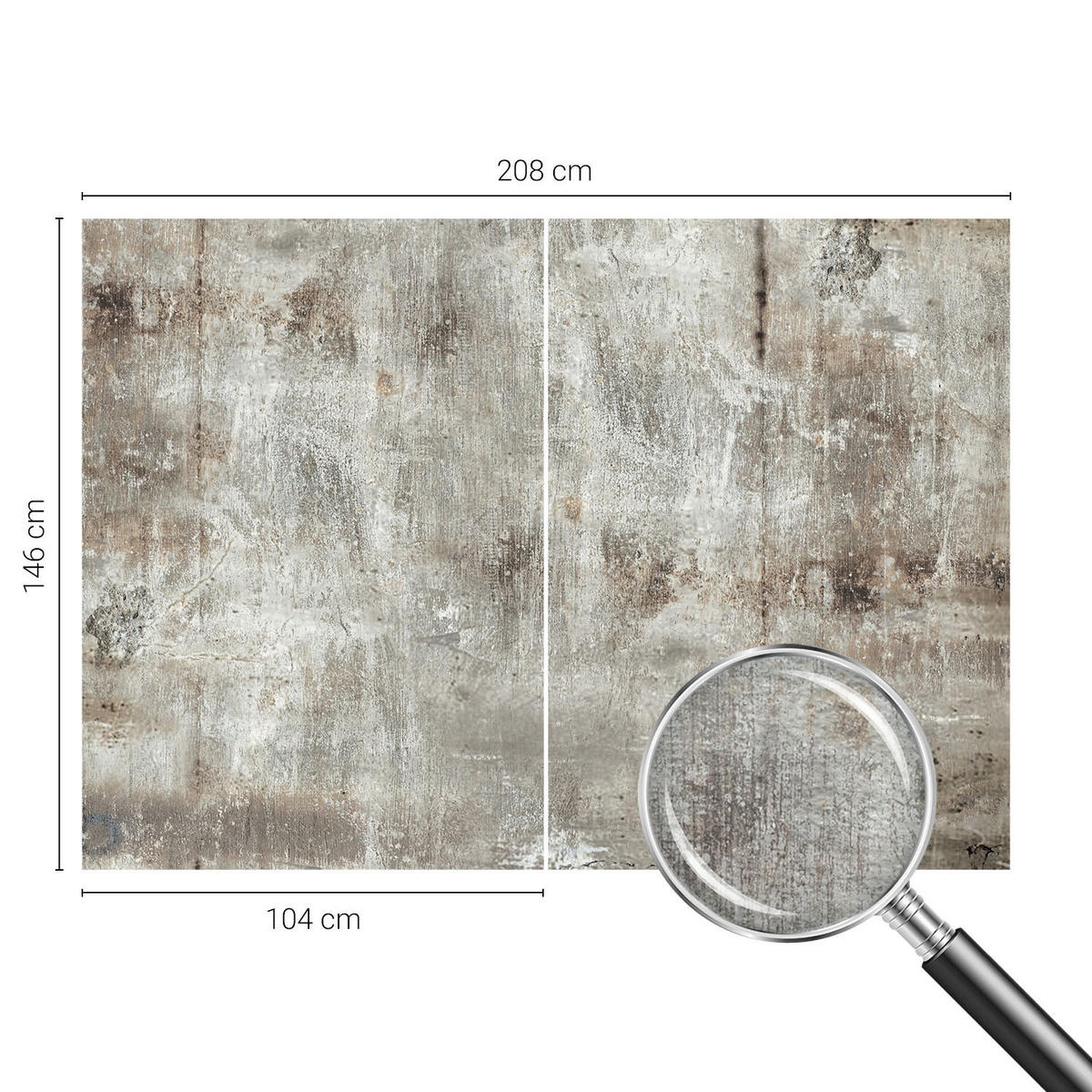 FOTOTAPETE 208x146 cm - Industriefläche - Grau, Textil (208/146cm) - Wallfluent