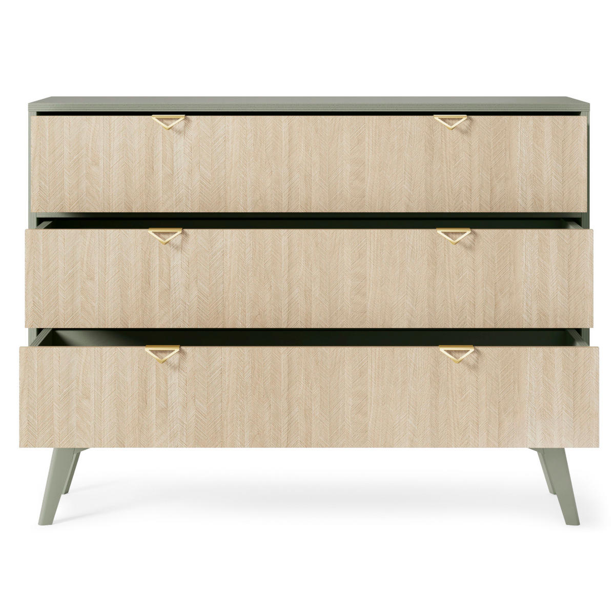 SIDEBOARD TOFINO KOM3-1D3S Holzbeine Eukalyptus - Eichefarben/Eukalyptusholzfarben, Holz/Holzwerkstoff (106/80/38cm) - Komodee