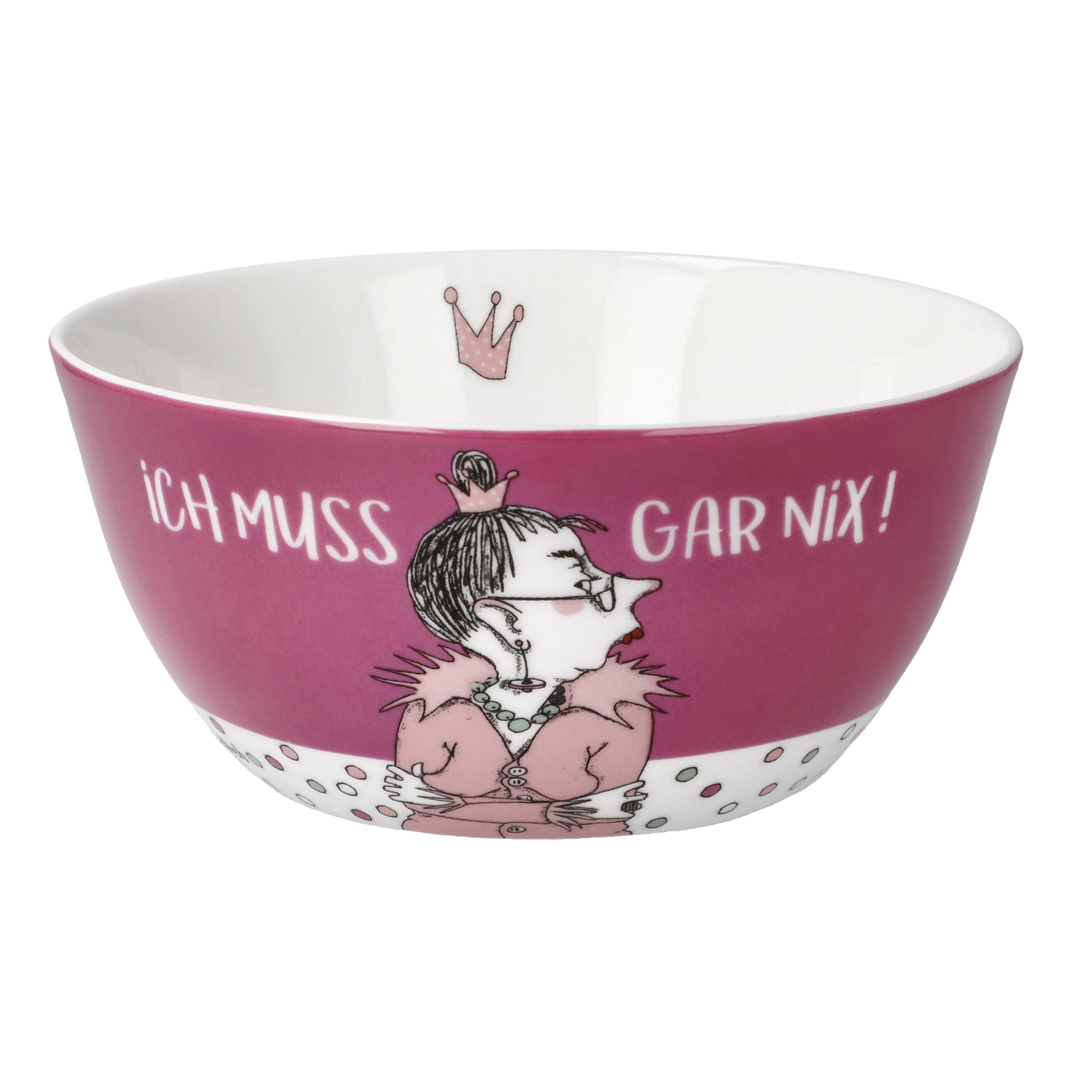 KÜNSTLERSCHALE Barbara Freundlieb - Ich muss gar nix, Fine Bone China, Bunt, 15 cm - Multicolor, Keramik (7cm) - Goebel
