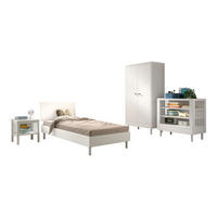 JUGENDZIMMER SET 90x200 Keeley Buche Weiß Holz Regal Komfort Stabil - Weiß, Holz (55/190/100cm) - 58aufmkessel