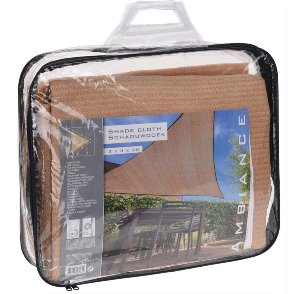 SONNENSEGEL dreieckig 3/3/3 m - Beige, Kunststoff (300/300cm)