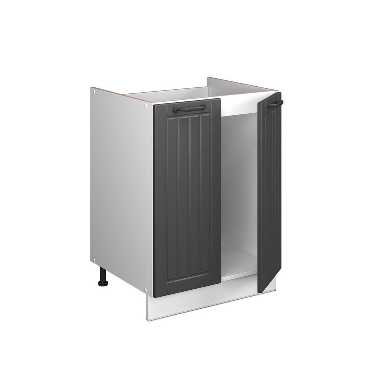 SPÜLENUNTERSCHRANK Fame-Line, Dunkelgrau/Weiß, 60 cm - Dunkelgrau/Weiß, Holzwerkstoff (60/82/60cm) - Vicco