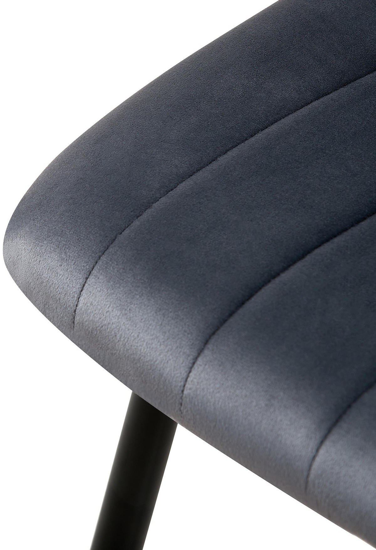 STUHL Samt Dunkelgrau - Dunkelgrau/Schwarz, Textil/Metall (45/88/53cm) - CLP