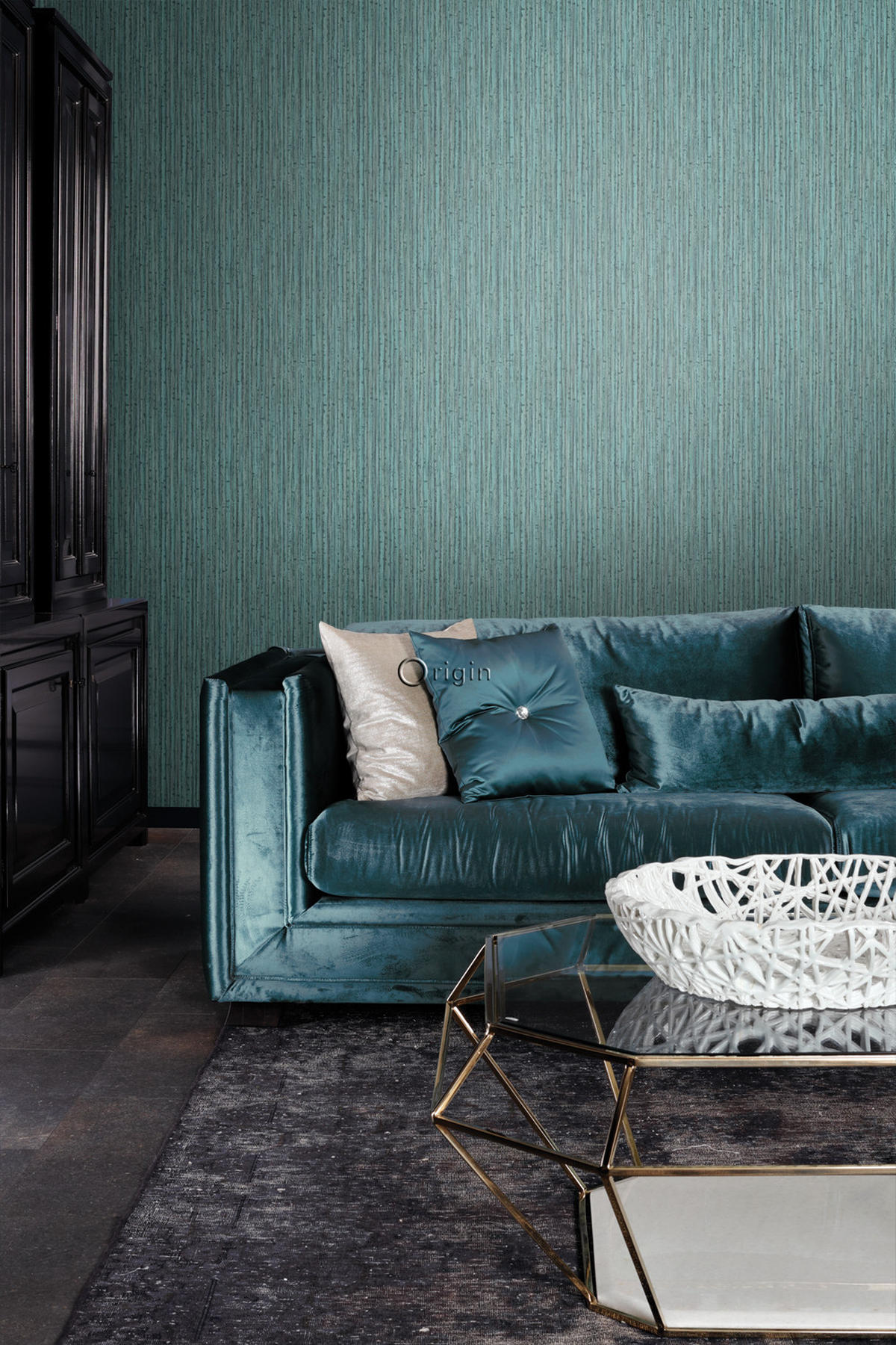 TAPETE Bambusmuster 53 cm x 10.05 m - Türkis, Papier (53/1000cm) - Origin Wallcoverings