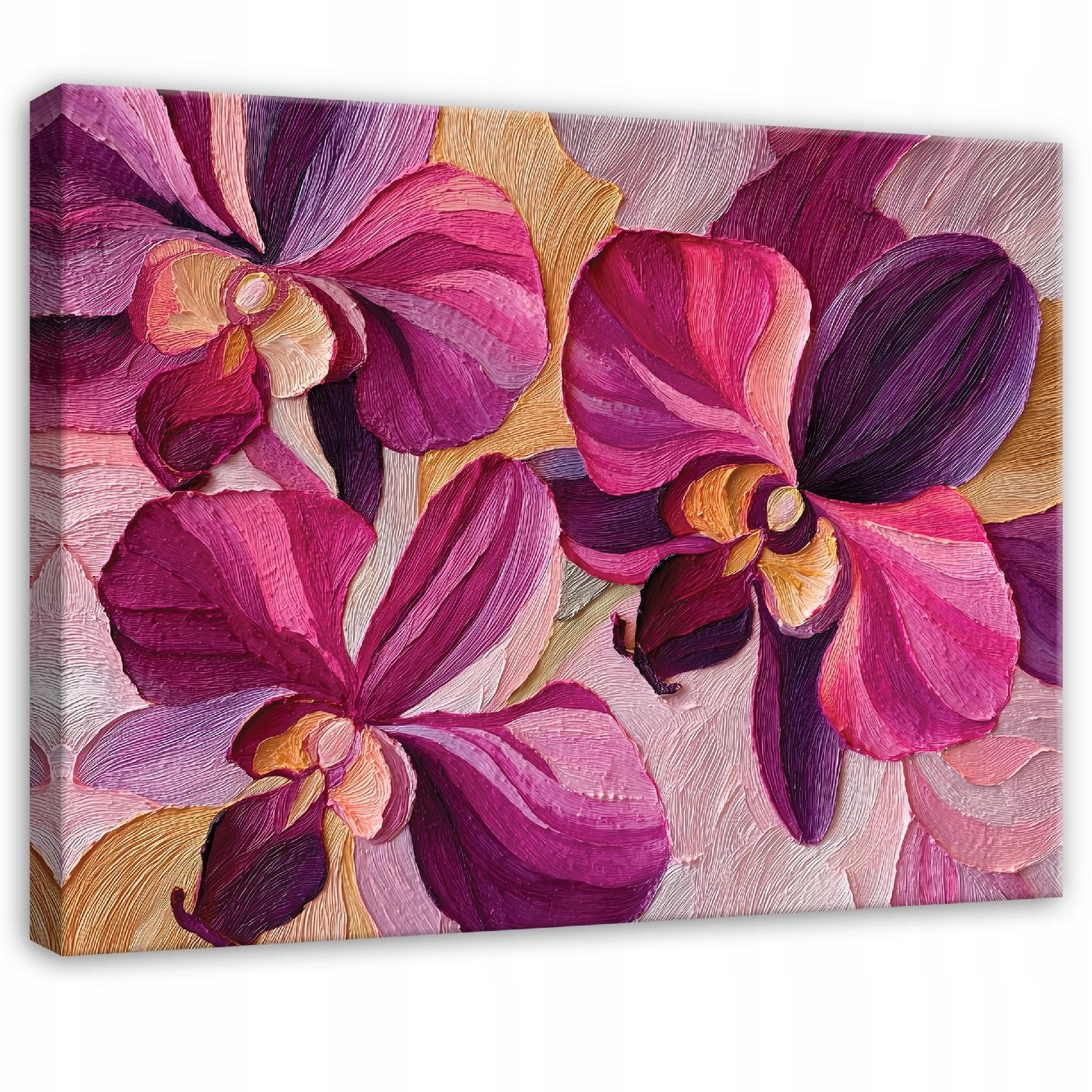 Wallarena PLÁTNOVÝ tisk abstraktních květin v růžové barvě 100x70 cm