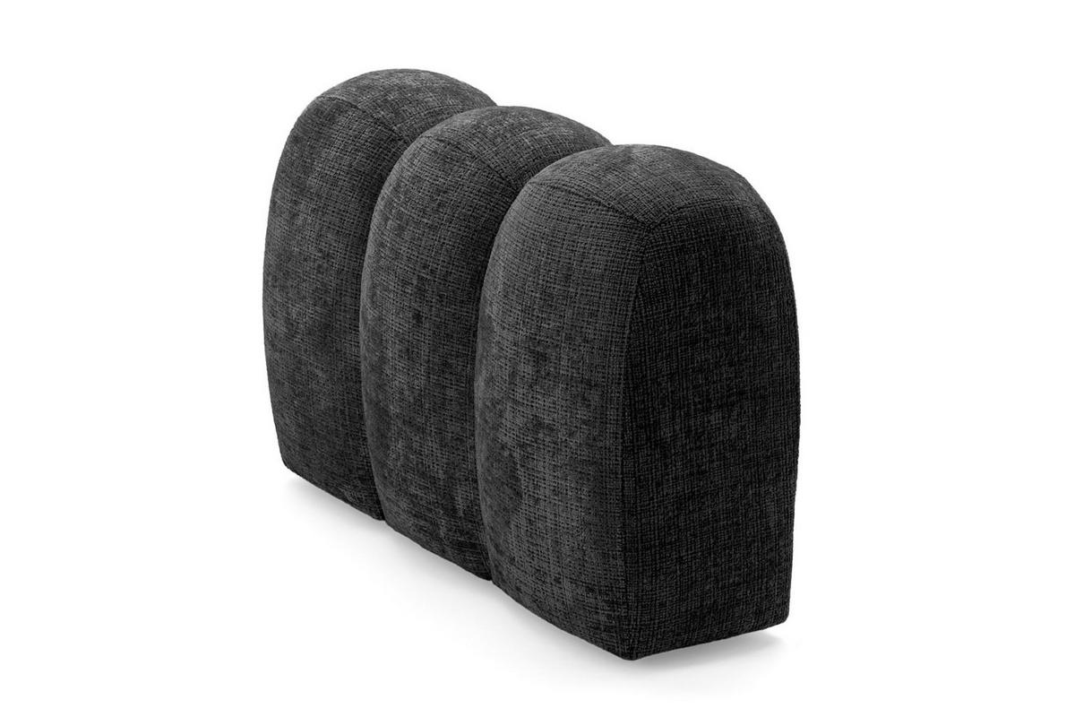 4-SITZER modulares Ecksofa VEER L Links, 283 x 190 cm, Chenille Webstoff Anthrazit - Anthrazit/Schwarz, Holz/Kunststoff (283/190cm) - Muffo