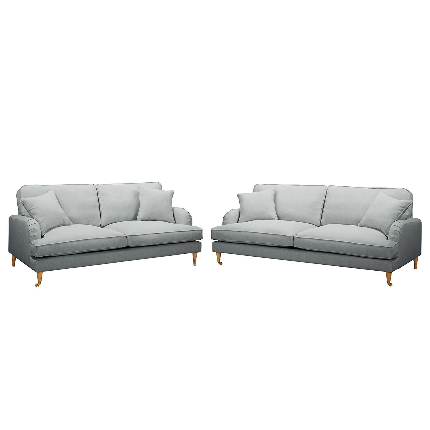 POLSTERGARNITUR (3-2) - Webstoff - Hellgrau, Textil (211/85/96cm) - home24