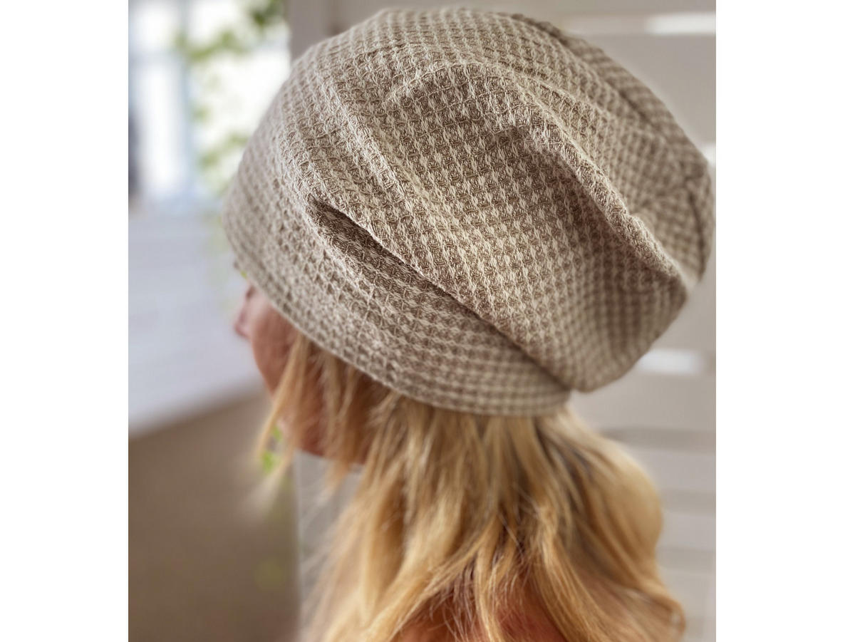 SAUNA-BEANIE Leinen-Waffelpique One Size - Beige/Naturfarben, Textil (29/29/29cm) - beties Heimtextil