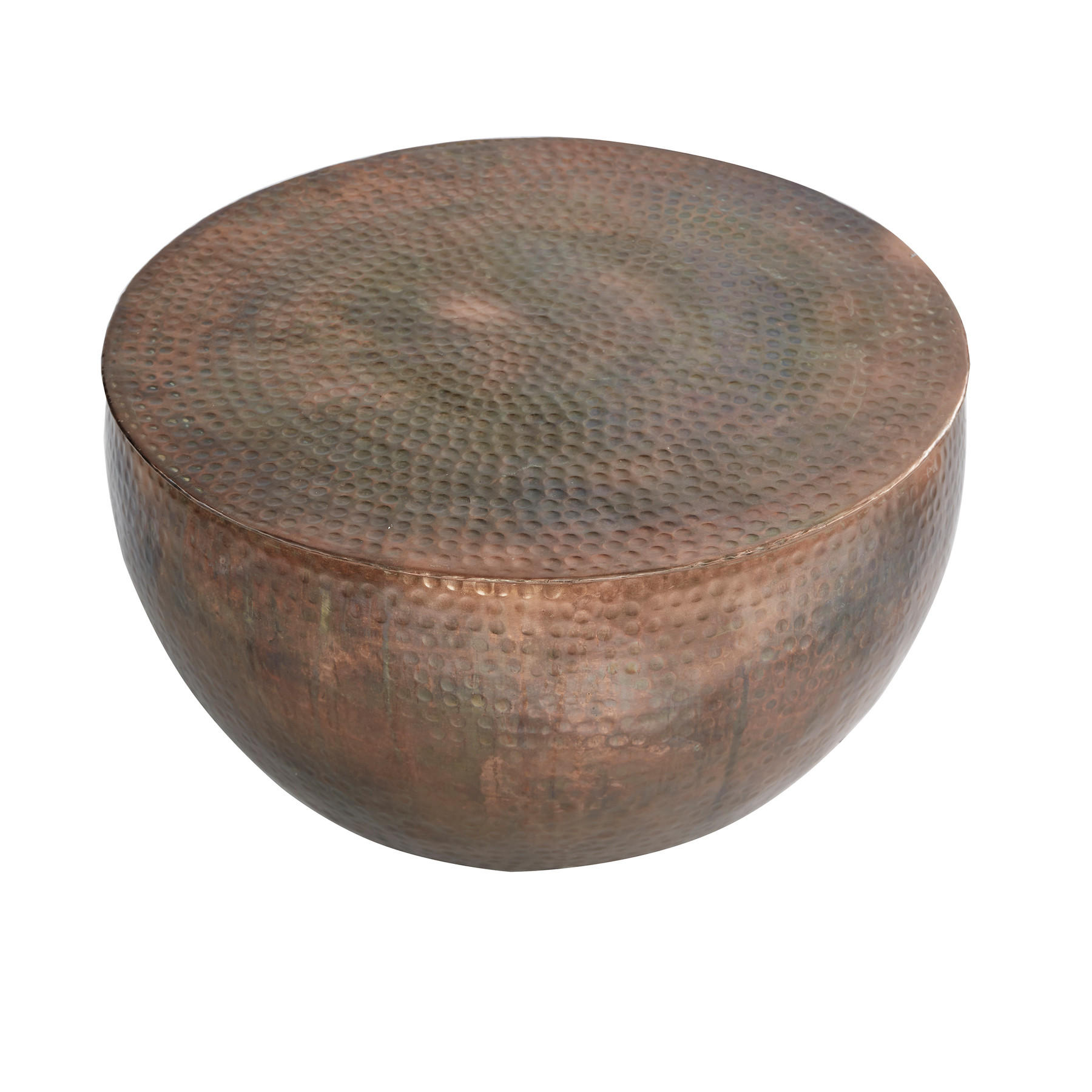 COUCHTISCH ORIENT II rund Kupfer 60cm - Braun/Kupferfarben, Metall (60/60/30cm) - riess-ambiente