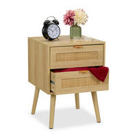 NACHTTISCH - Hellbraun, Holz/Holzwerkstoff (40/55/41.5cm) - Relaxdays