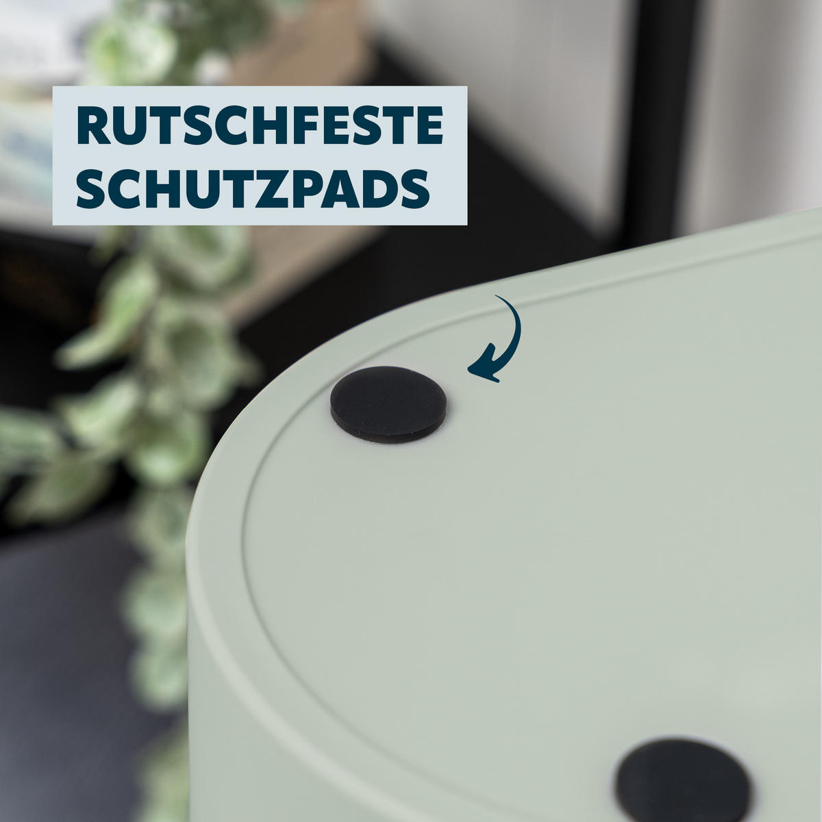 KOSMETIKEIMER 6 Liter, salbei - Salbeigrün, Kunststoff (25.5/24.5/16.5cm) - eluno