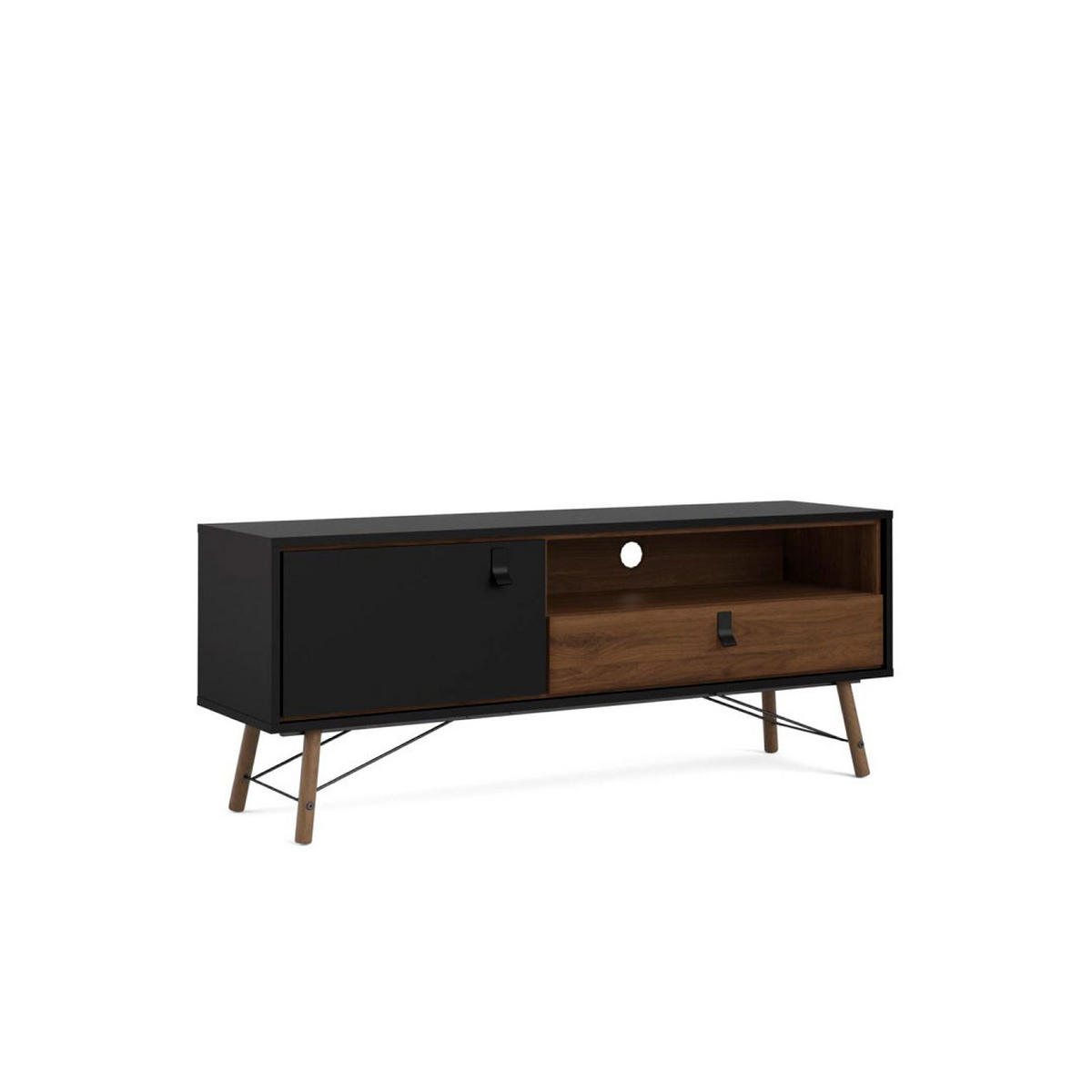TV-ELEMENT Rye Schwarz 150/40/60 cm - Schwarz, Holzwerkstoff (150/60/40cm) - ebuy24