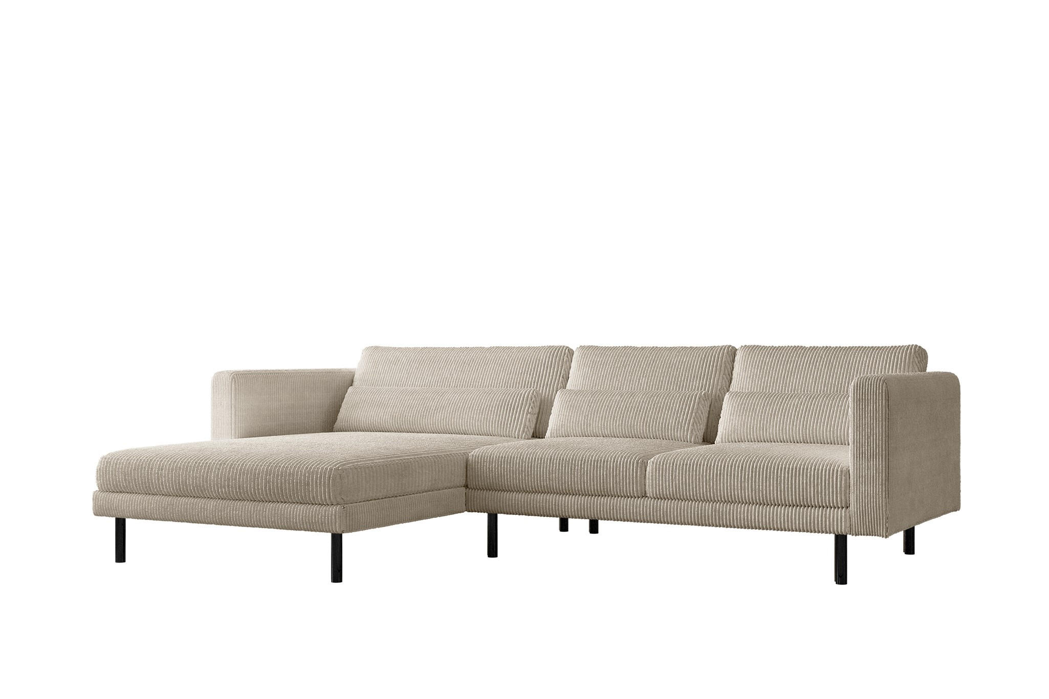 ECKSOFA Agada In Poso - Creme, Holzwerkstoff/Textil (281/174cm) - Fun Möbel