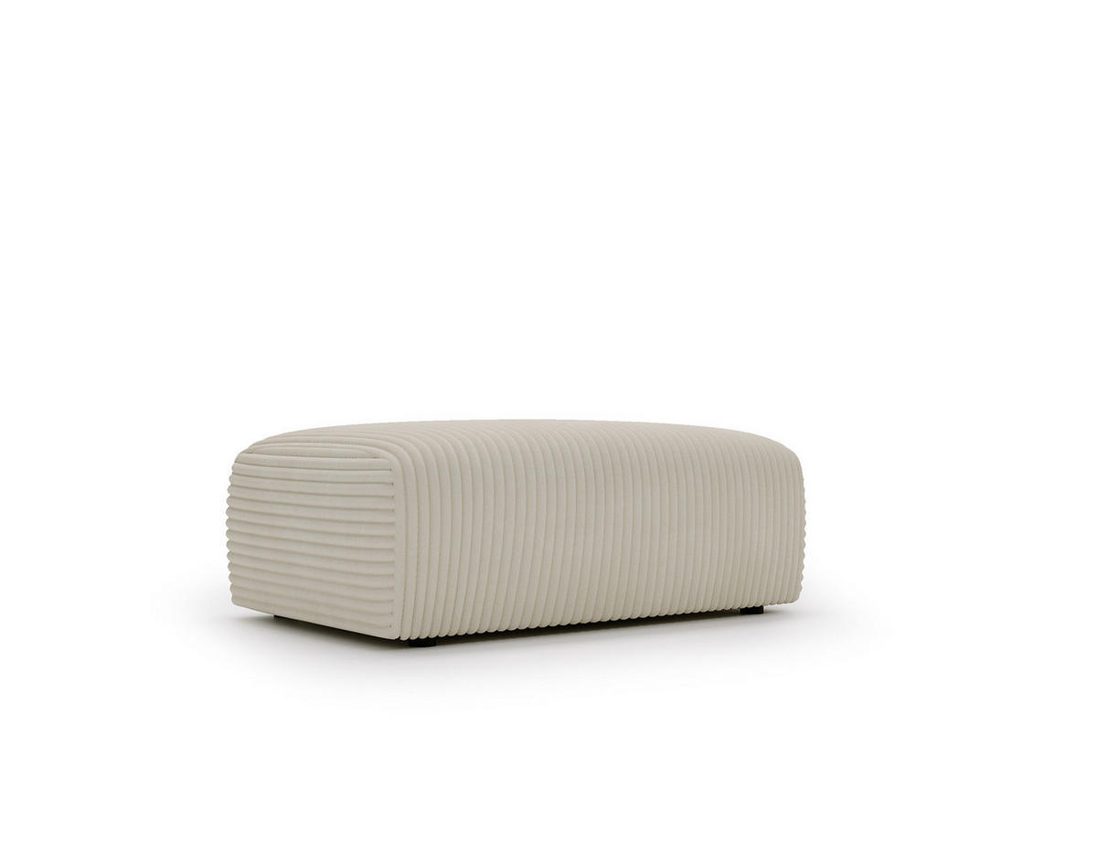 POLSTERHOCKER - Cord - Beige/Schwarz, Kunststoff/Textil (110/40/72cm) - home24