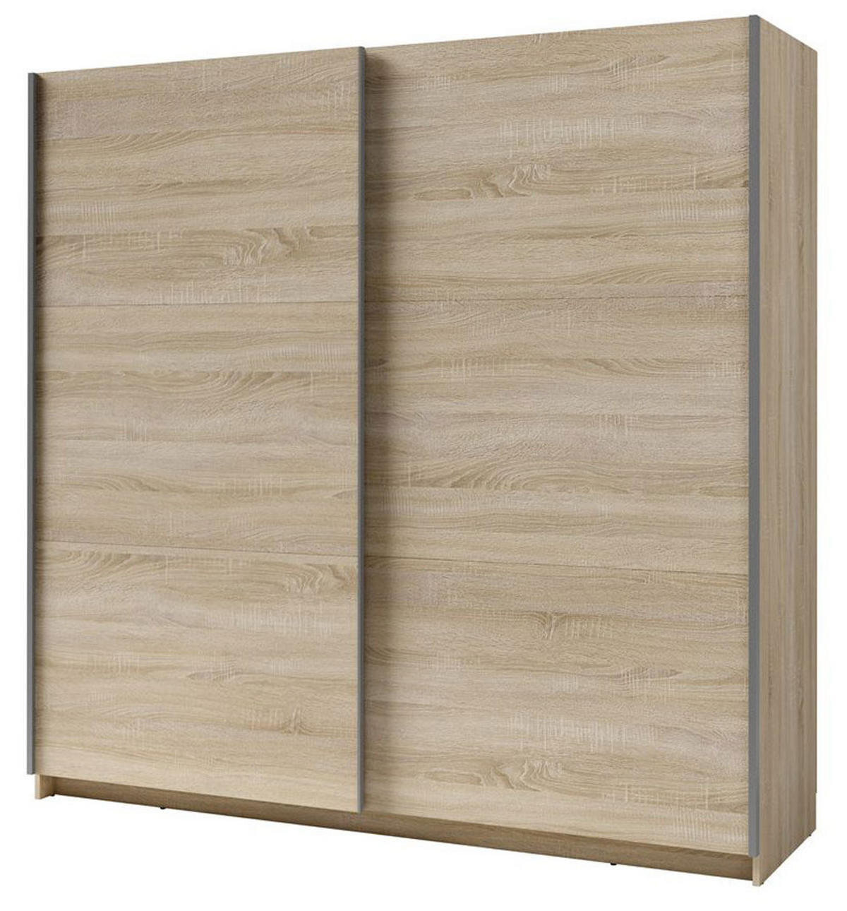 SCHWEBETÜRENSCHRANK Arsala sonoma eiche 200 cm / 62 cm / 207 cm - Braun/Sonoma Eiche, Holz/Holzwerkstoff (201/207/62cm) - Feldmann-Wohnen