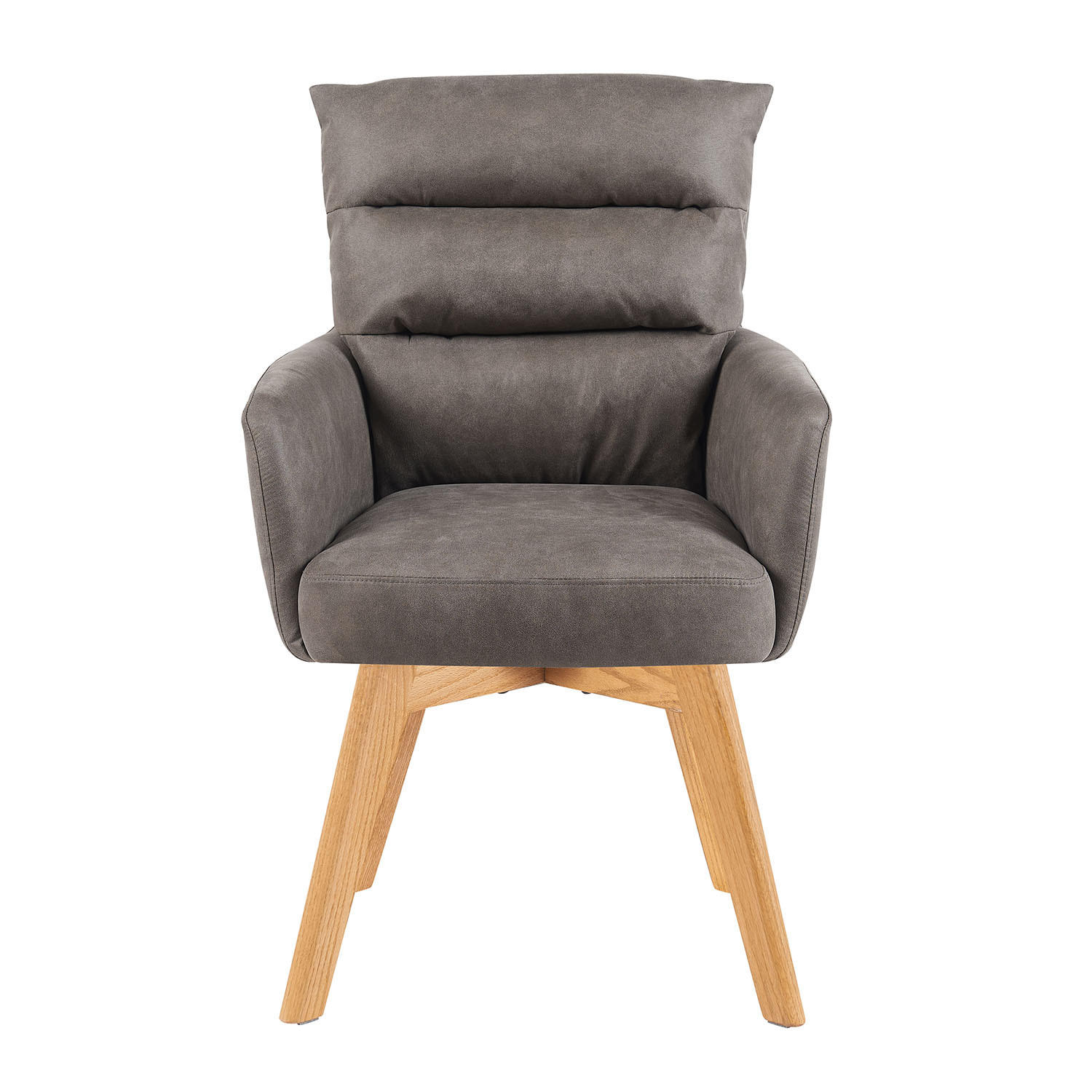 ARMLEHNSTUHL Mika-Joni - Honigeiche/Taupe, Eichenholz/Holz (59/94/66cm) - DUBI Möbel