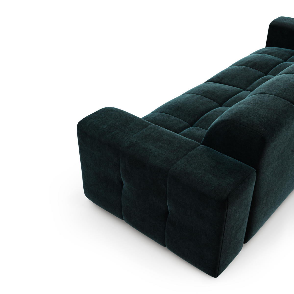 SOFA 4-SITZER Samt pfauenblau 230 cm - Blau/Hellblau, Textil (230/45/32cm) - Sia Home