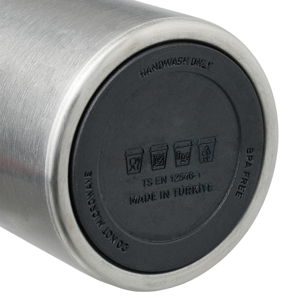 EDELSTAHL-TRINKFLASCHE - Silberfarben, Kunststoff/Metall (0.5L) - Relaxdays