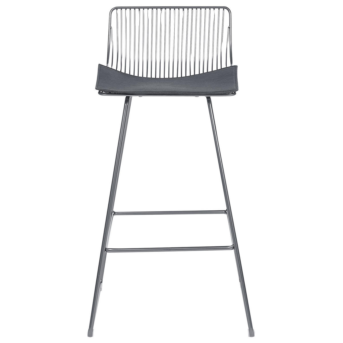 BARSTUHL 2er-Set Metall Silber Fredonia - Silberfarben, Textil/Metall (50/97/49cm) - Beliani