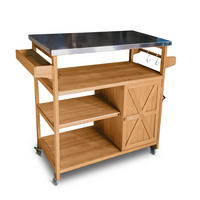 SERVIERWAGEN JAMES Outdoor 118/47/92 cm Farbe Braun - Braun, Holz (47/92/118cm) - Coemo