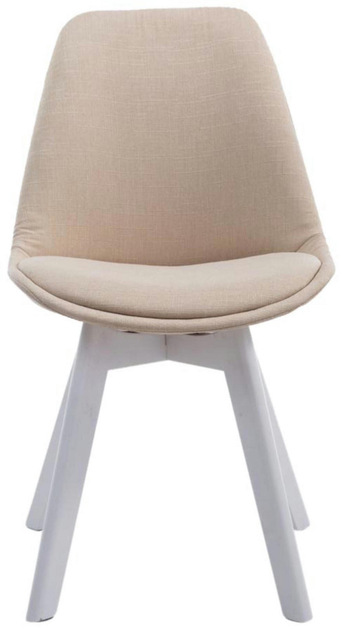 STUHL 4er Set Stoff creme - Creme/Weiß, Holz/Textil (48/84/55cm) - CLP