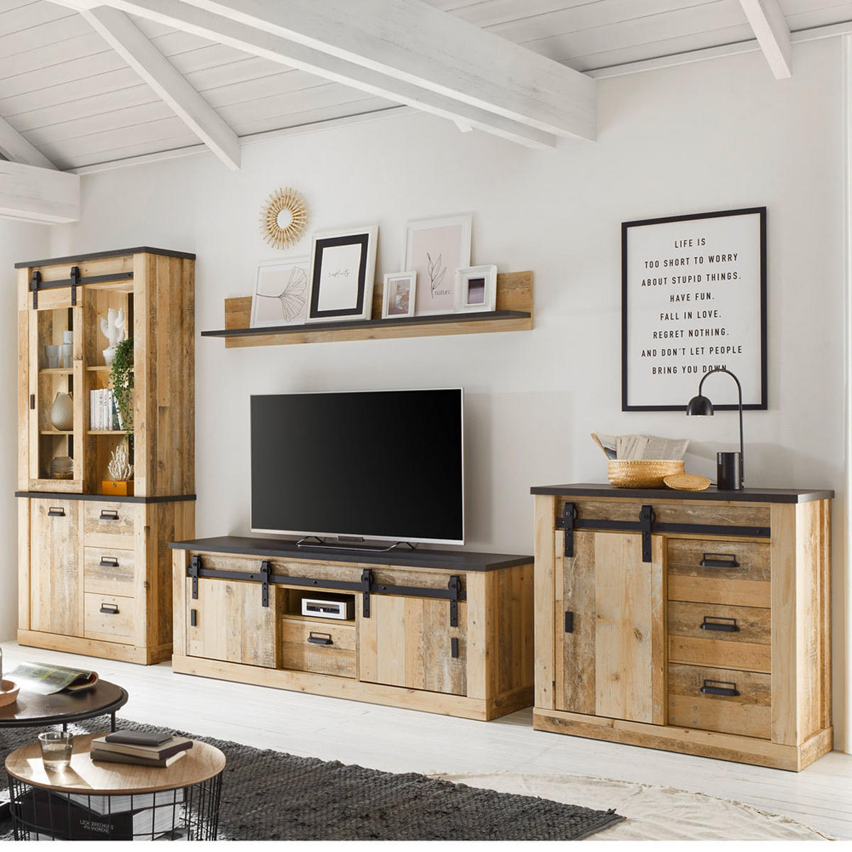 KOMMODE Shelton-61 - Braun, Holzwerkstoff (93/91/43cm) - Lomado