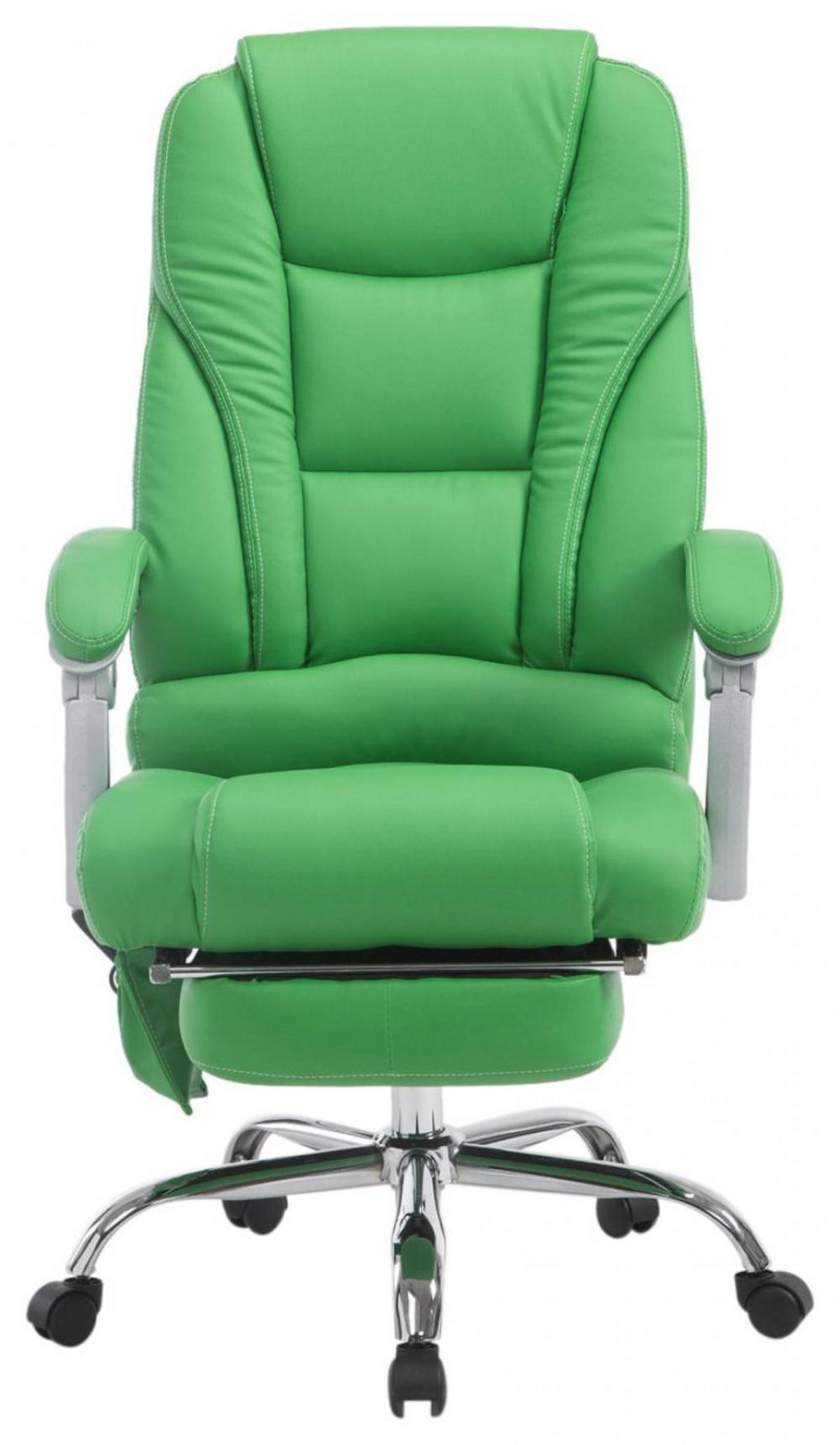 CHEFSESSEL Lederlook grün - Grün, Textil/Metall (68/118/64cm) - CLP