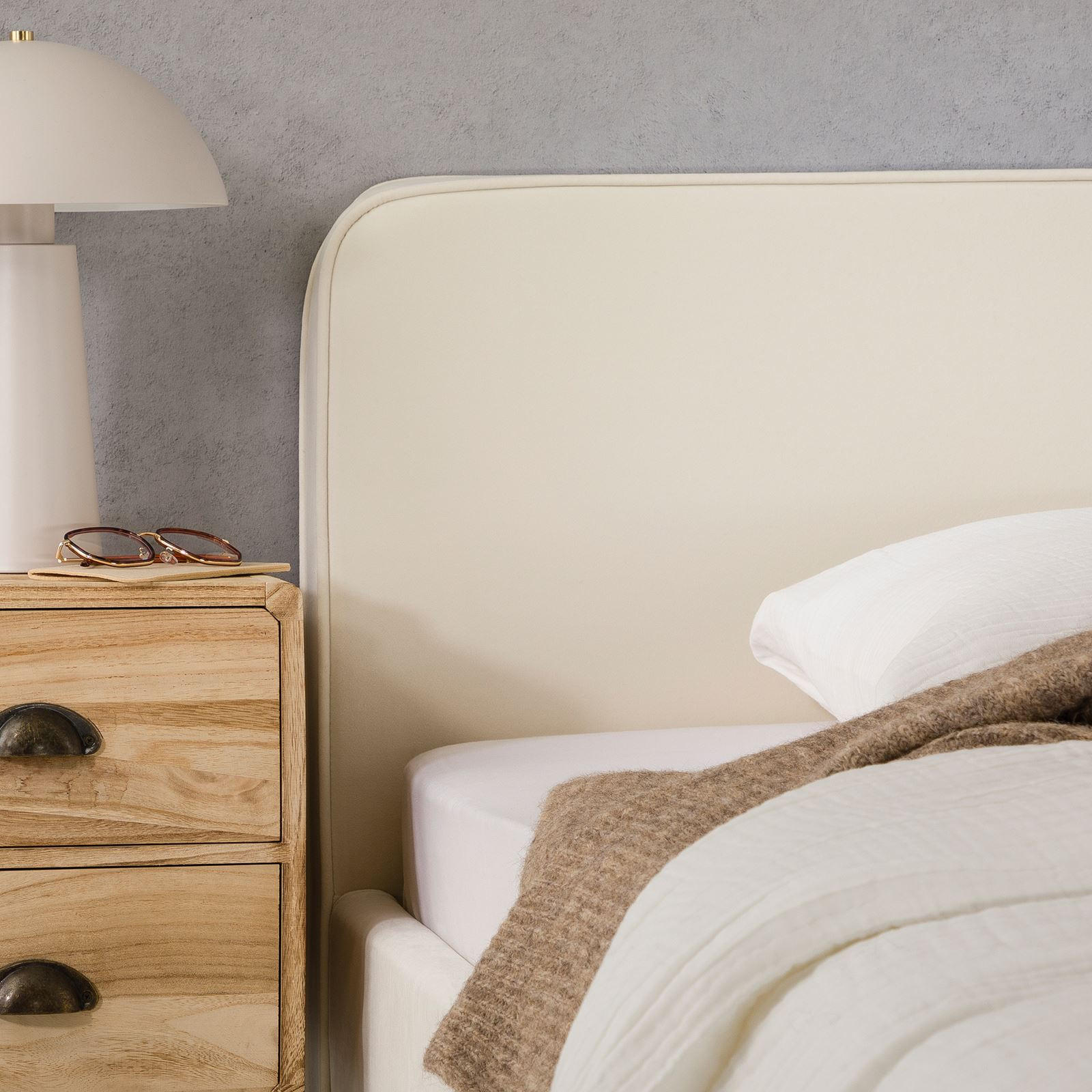 POLSTERBETT LAVORO 90X200 CM - Creme, Textil (90/200cm) - IDIMEX