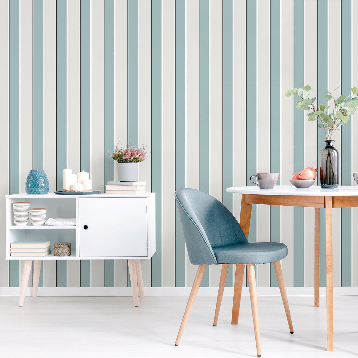 TAPETE Streifen 53 cm x 10 m - Blau, Papier (53/1000cm) - Sanders & Sanders