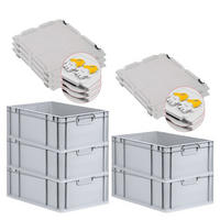 EUROBOX 5x Nextgen Economy Mit Scharnierdeckel Grau/Gelb Griffe Geschlossen 44 Liter - Gelb, Kunststoff (40/22/60cm) - PROREGAL