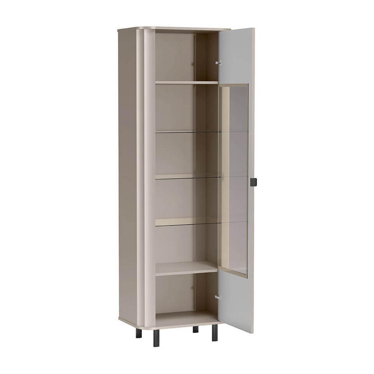 VITRINE Novado NO-4 65,3 x 200 x 40,5 cm Greige - Greige, Glas/Holzwerkstoff (65.3/200/40.5cm) - Koseto