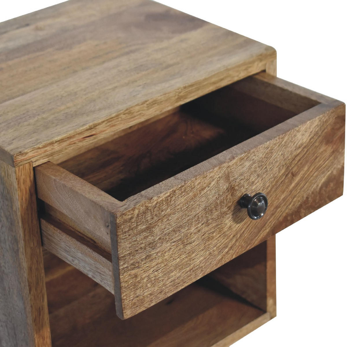 NACHTTISCH Levitate - Kastanienfarben/Messingfarben, Holz/Metall (30/30/25cm) - Artisan Furniture
