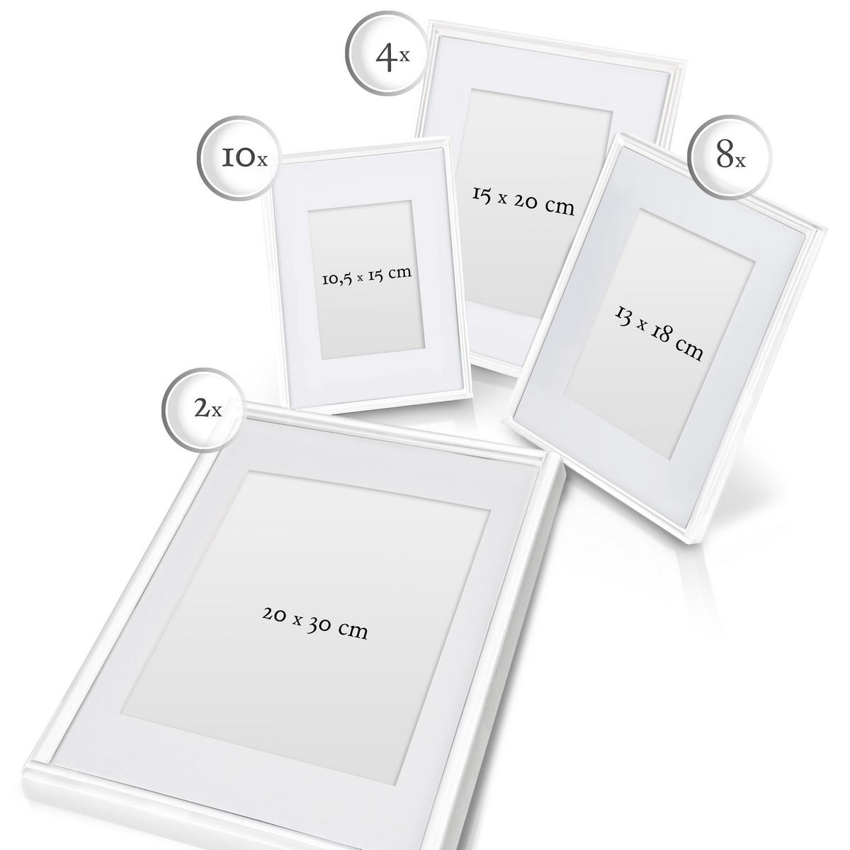 BILDERRAHMEN Blossom Kunststoff Weiß (24tlg) - Weiß, Kunststoff (26/2/35cm) - BoMoe