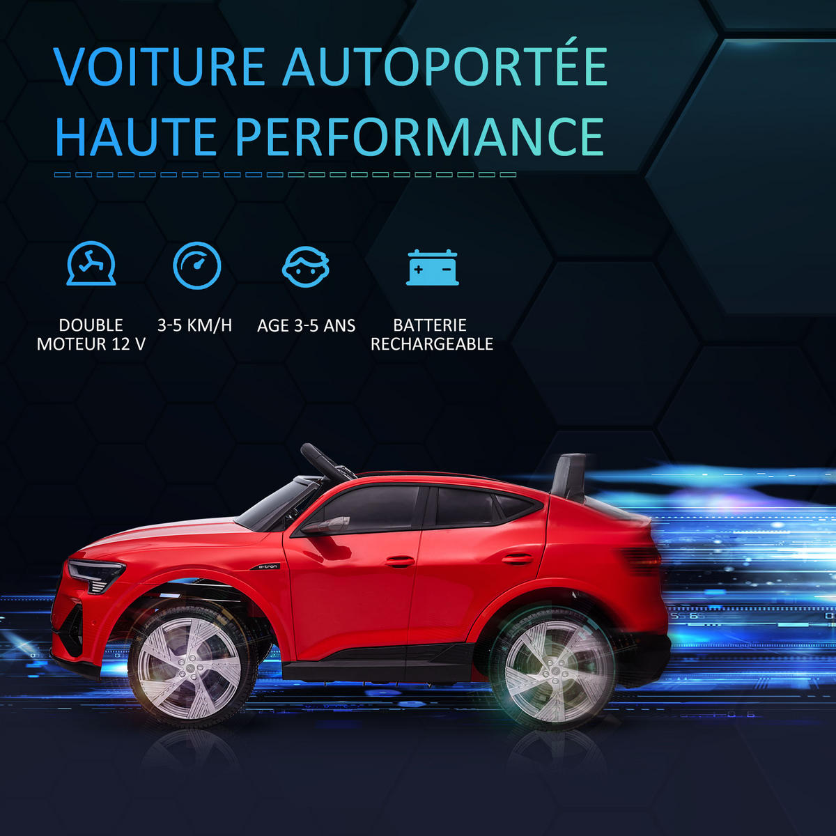 ELEKTRO-KINDERAUTO DE-13005 2,4G Fernbedienung Rot - Rot, Kunststoff (108/60/47cm) - ComfortXL