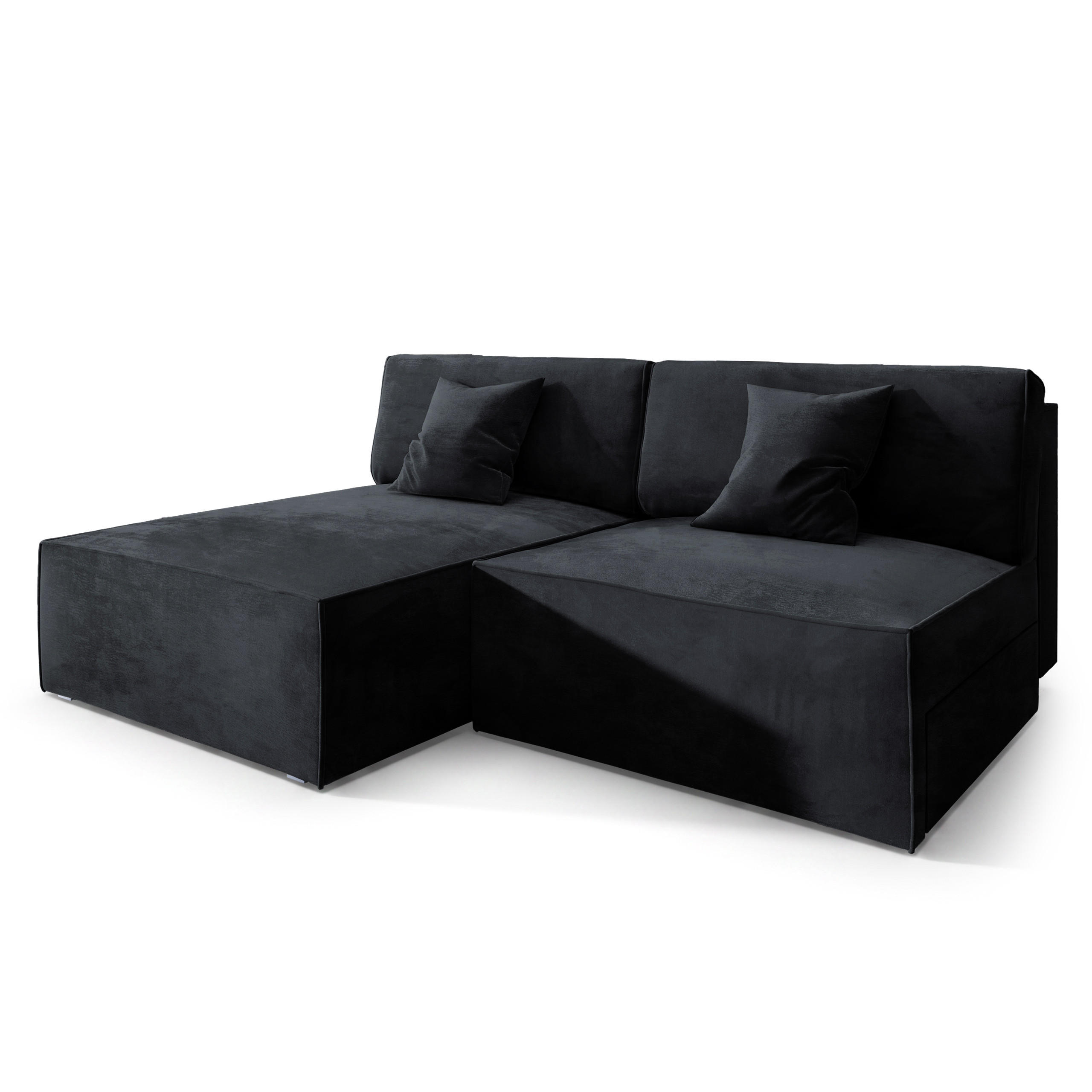 Masseno Ecksofa Schwarz 204x148 cm