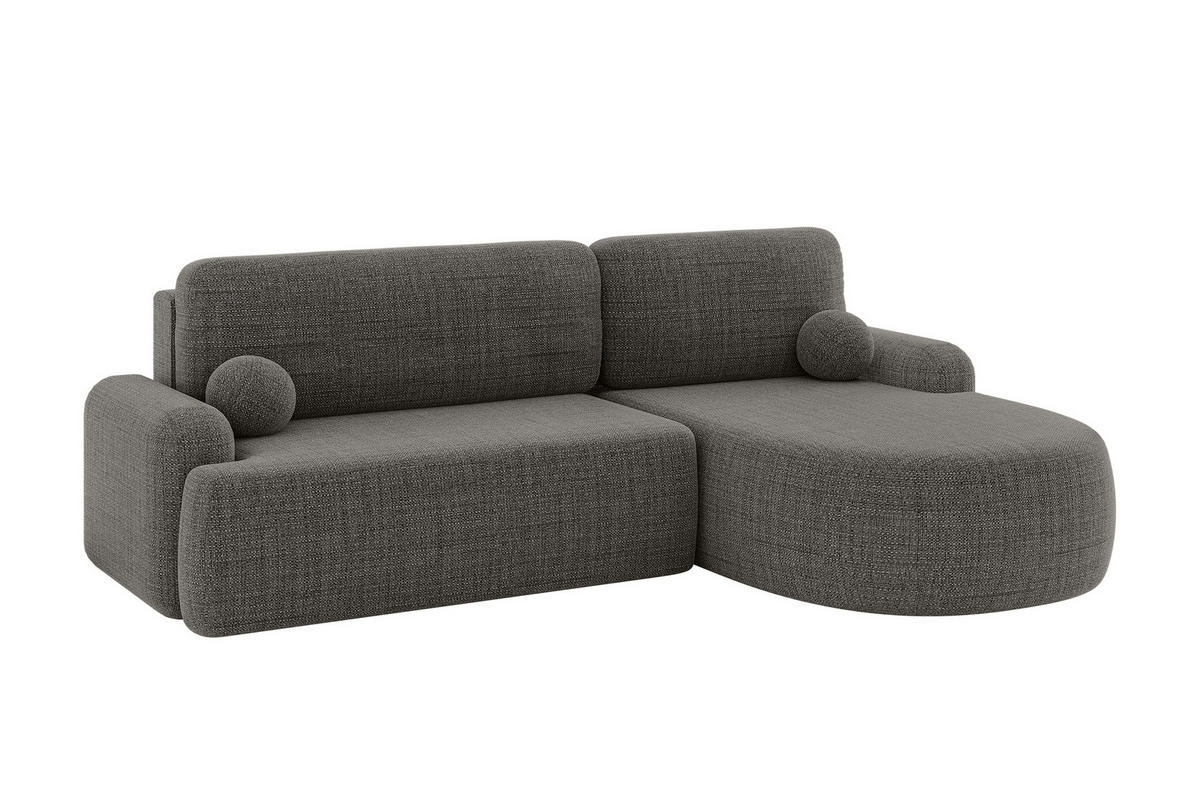 ECKSOFA mit Schlaffunktion und Bettkasten LIRA-L - 264x172x89 Grau - Grau, Holzwerkstoff/Textil (172/264cm) - ALTDECOR