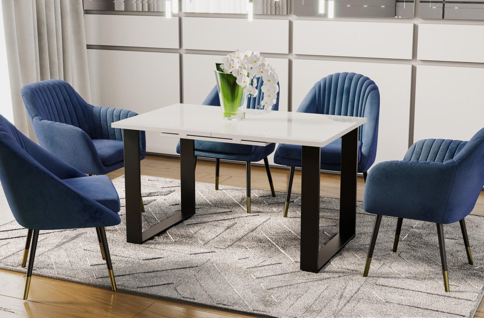 ESSTISCH Cora ausziehbar bis 210 cm - Weiß Hochglanz, Holzwerkstoff (130/80/76cm) - Endo-Moebel