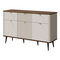 KOMMODE Marly 3S3D RE10 - Kaschmir/Goldfarben, Holzwerkstoff/Metall (130/82/40cm) - MIRJAN24