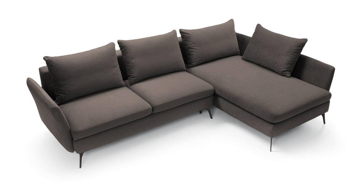 ECKSOFA Demisbal Dunkelgrau mit Bettkasten - Dunkelgrau, Textil (282/182cm) - Selsey
