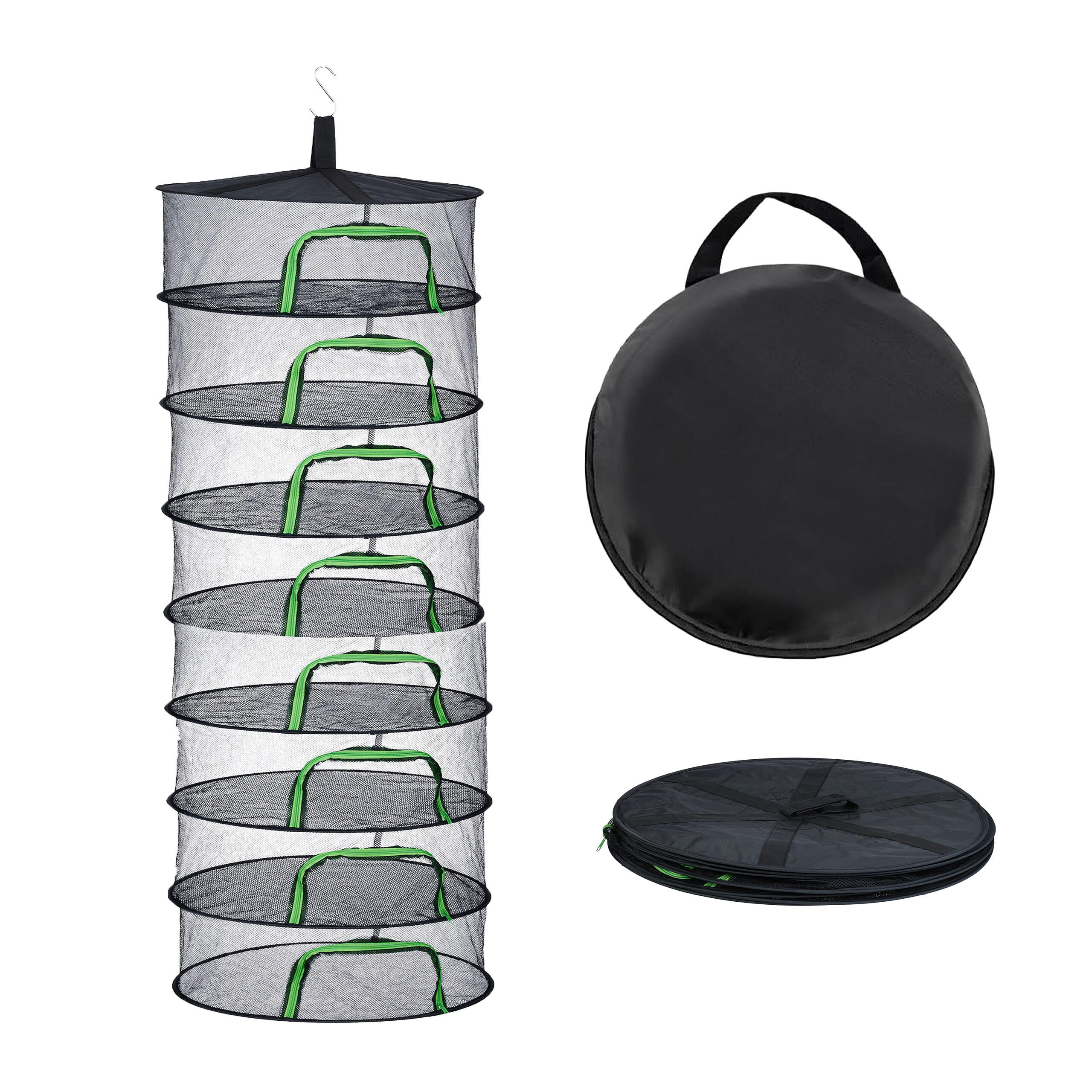 TROCKENNETZ - Schwarz, Textil/Metall (60/160/60cm) - Relaxdays