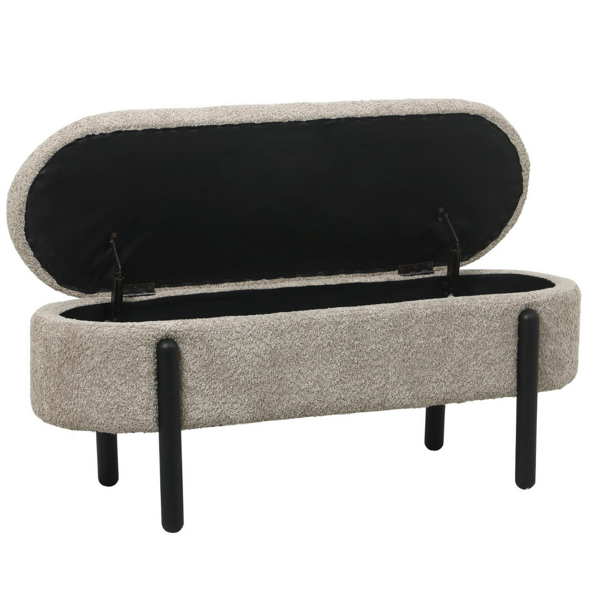 AUFBEWAHRUNGSBANK aus Stoff 108x41x48cm, taupe - Taupe, Holz (108/48/41cm) - Giga Meubel