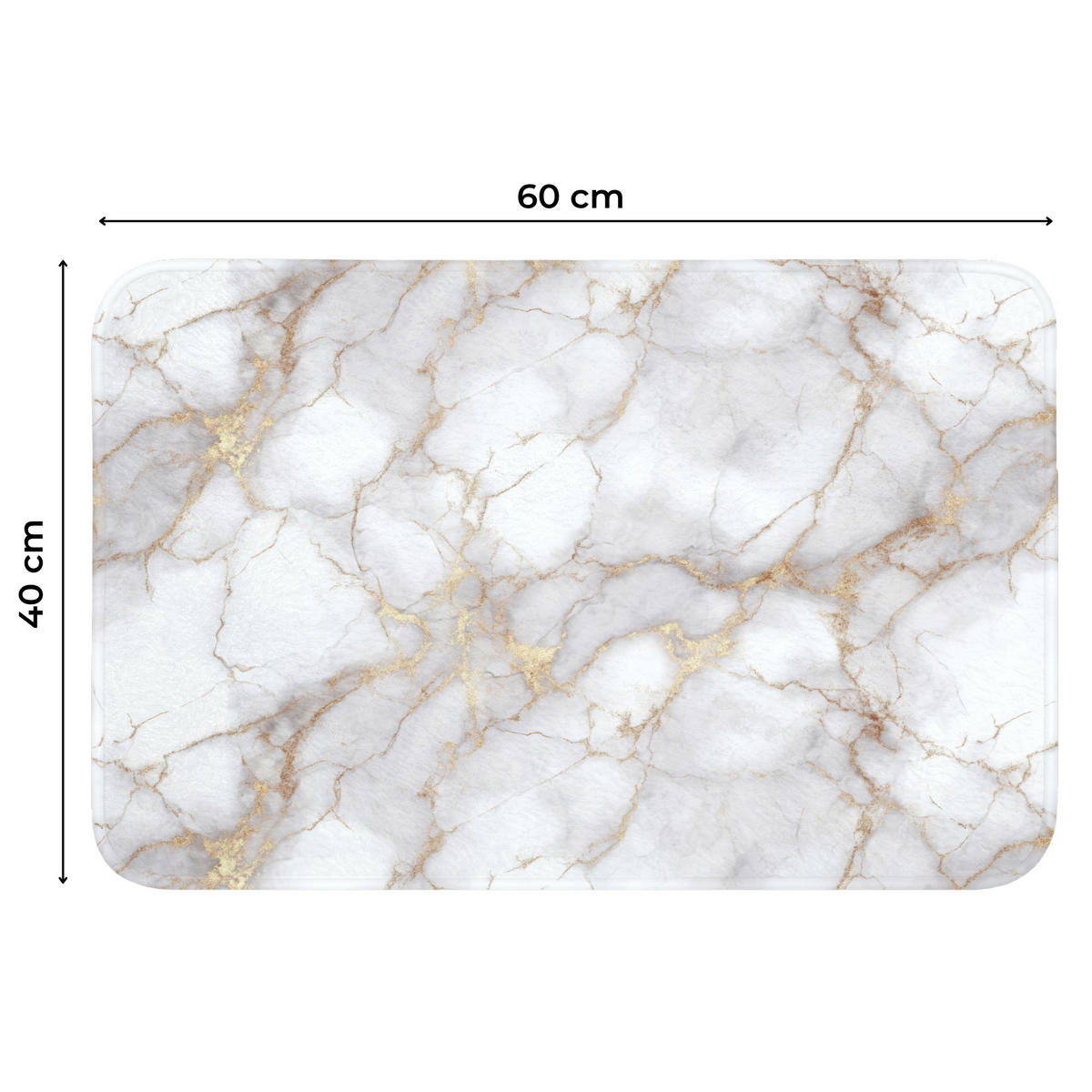 WC PŘEDLOŽKA Bílá - zlatá - mramorová - šedá 60x40 cm - bílá, textil/plast (60/1cm) - OnlyWow