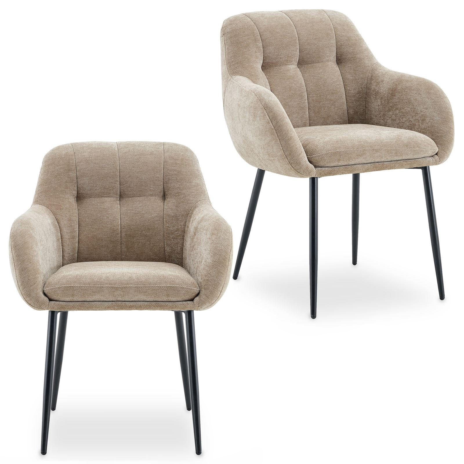 ESSZIMMERSTÜHLE SOMA 2er-Set hellbraun - Hellbraun, Textil (64/83/68cm) - IDIMEX