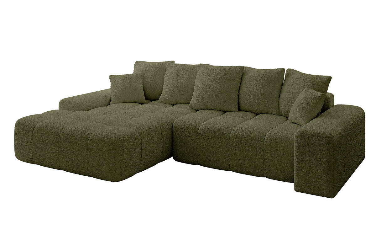 ECKSOFA Ottomane Links ENSI-L - 267x164x88 cm Olivgrün - Olivgrün, Holzwerkstoff/Kunststoff (267/164cm) - ALTDECOR