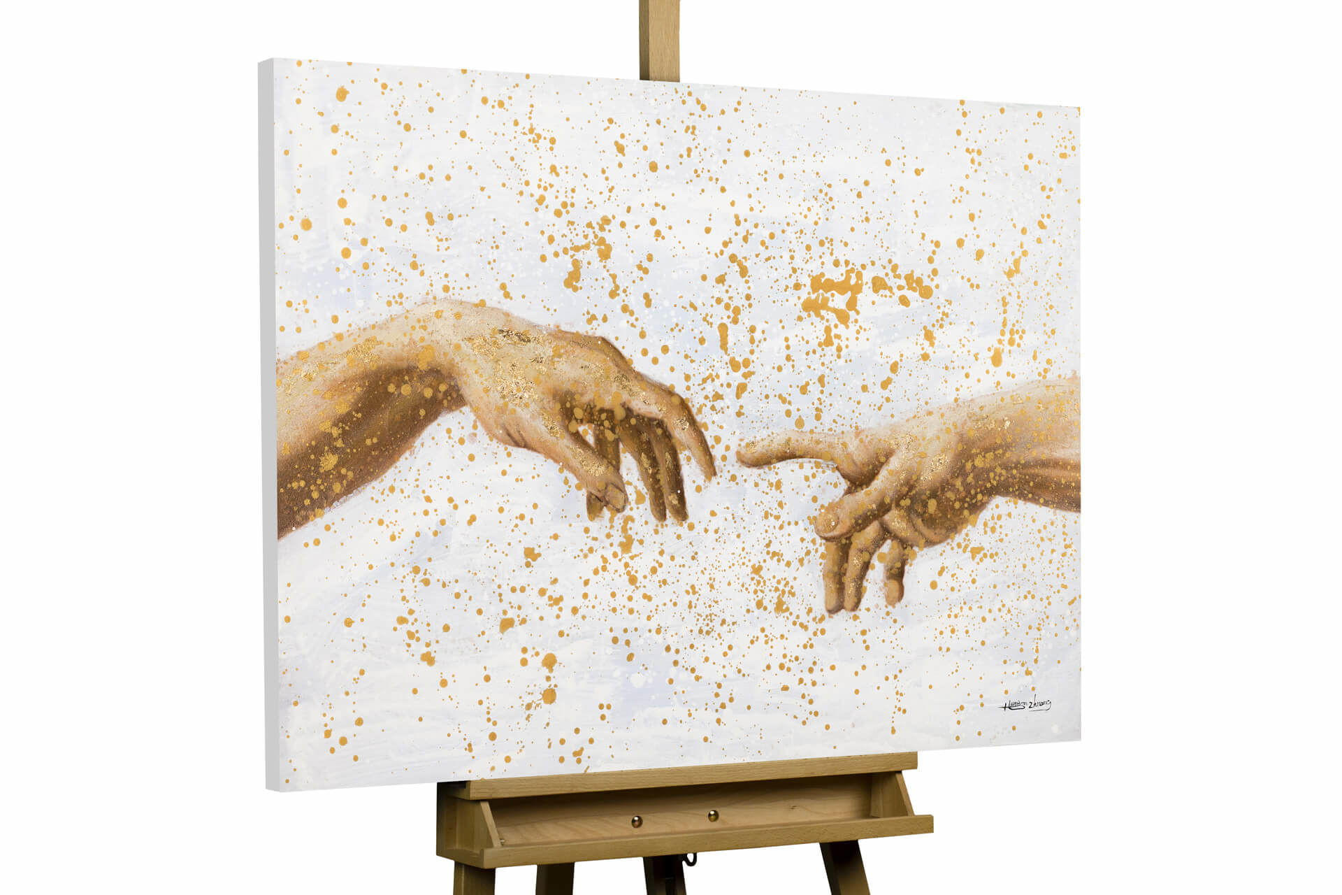 ACRYLBILD HANDGEMALT 100/70 cm - Beige, Holz/Textil (1.84/70cm) - KUNSTLOFT