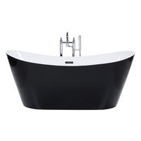 BADEWANNE FREISTEHEND 75x150x72 cm schwarz Antigua - Schwarz, Kunststoff (75/72/150cm) - Beliani