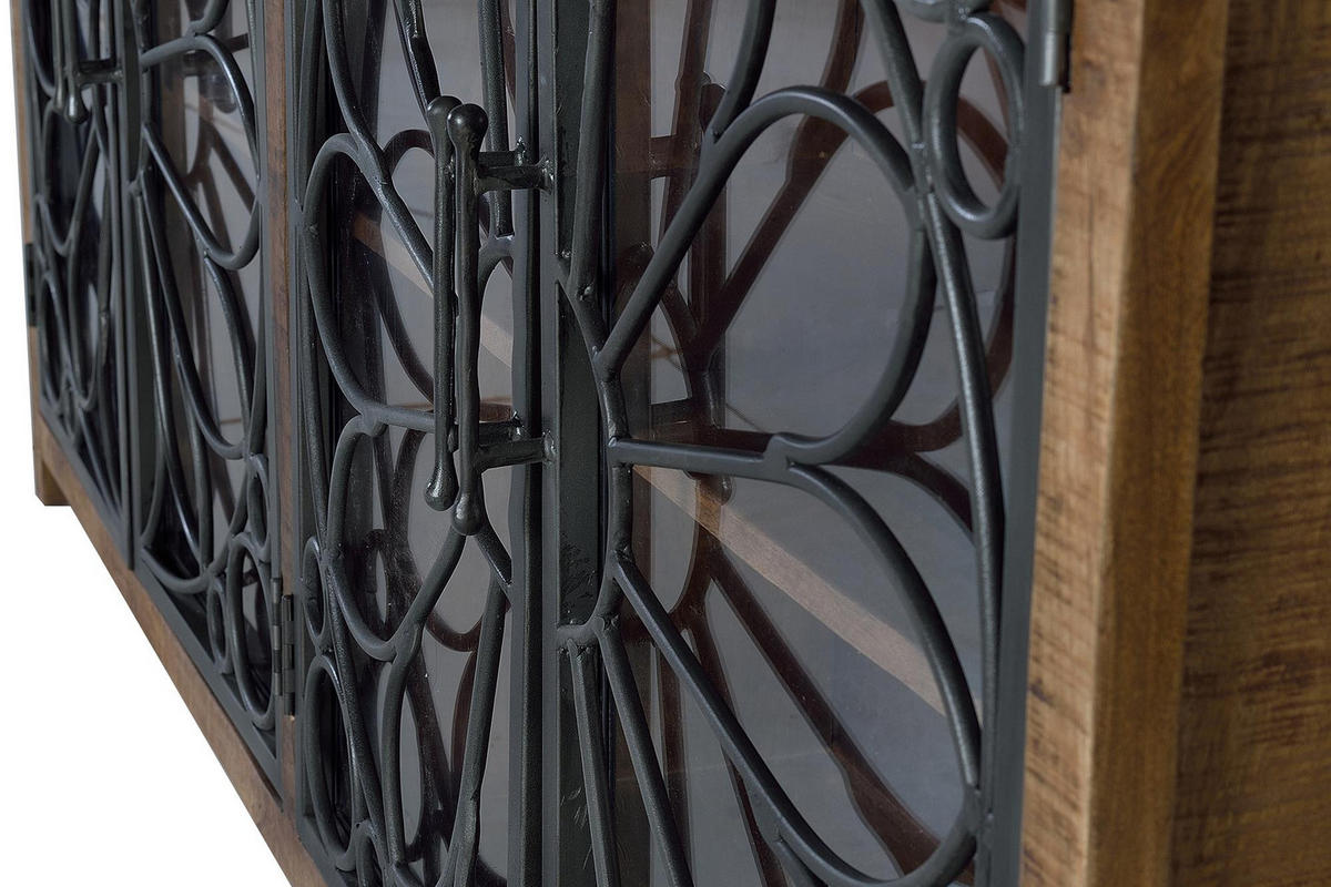 SIDEBOARD aus Mangoholz und schwarzen Metallelementen - Braun, Holz (40/95/190cm) - Giner y Colomer