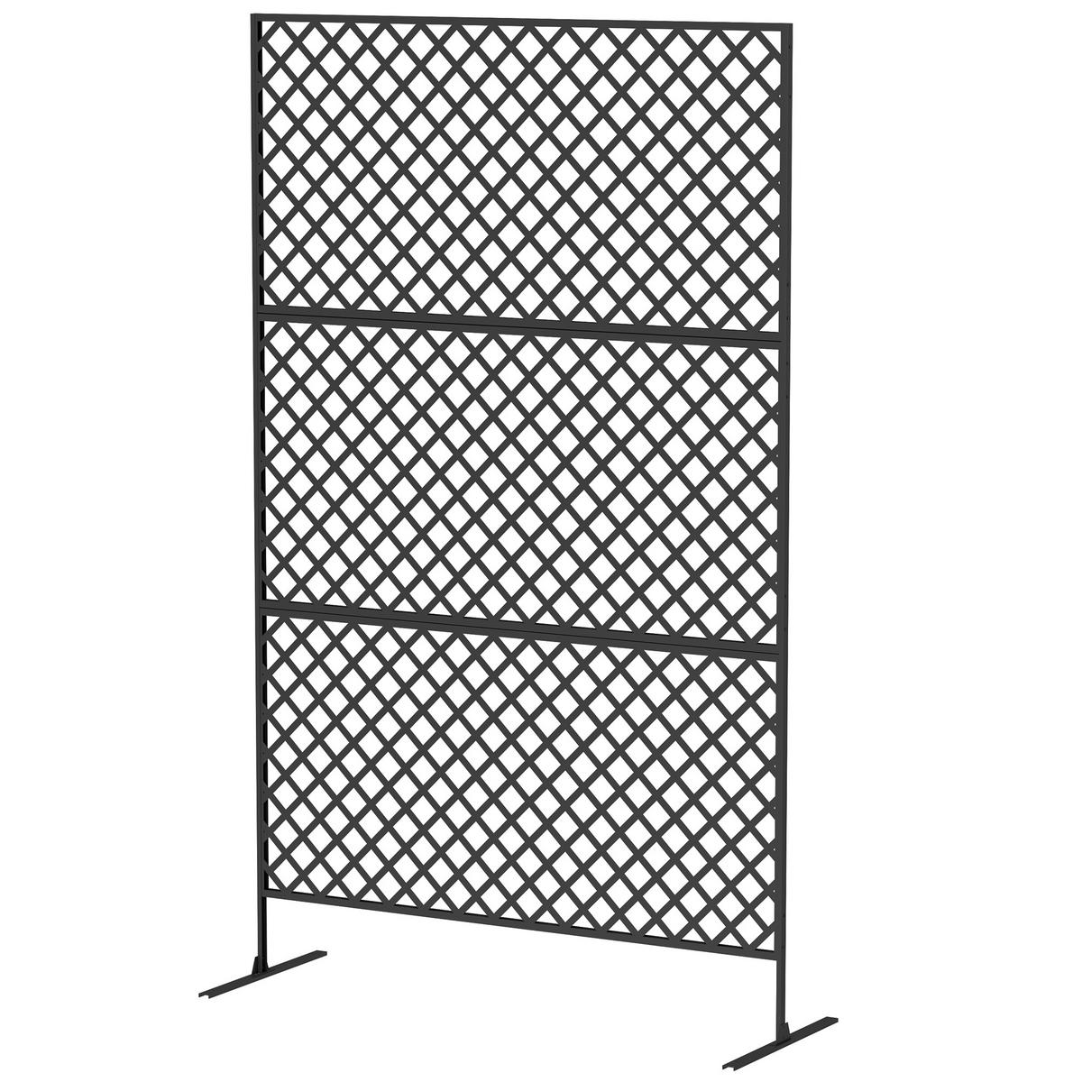 SICHTSCHUTZ Schwarz 122.0/45.0/198.0 cm - Schwarz, Metall (45/198cm)