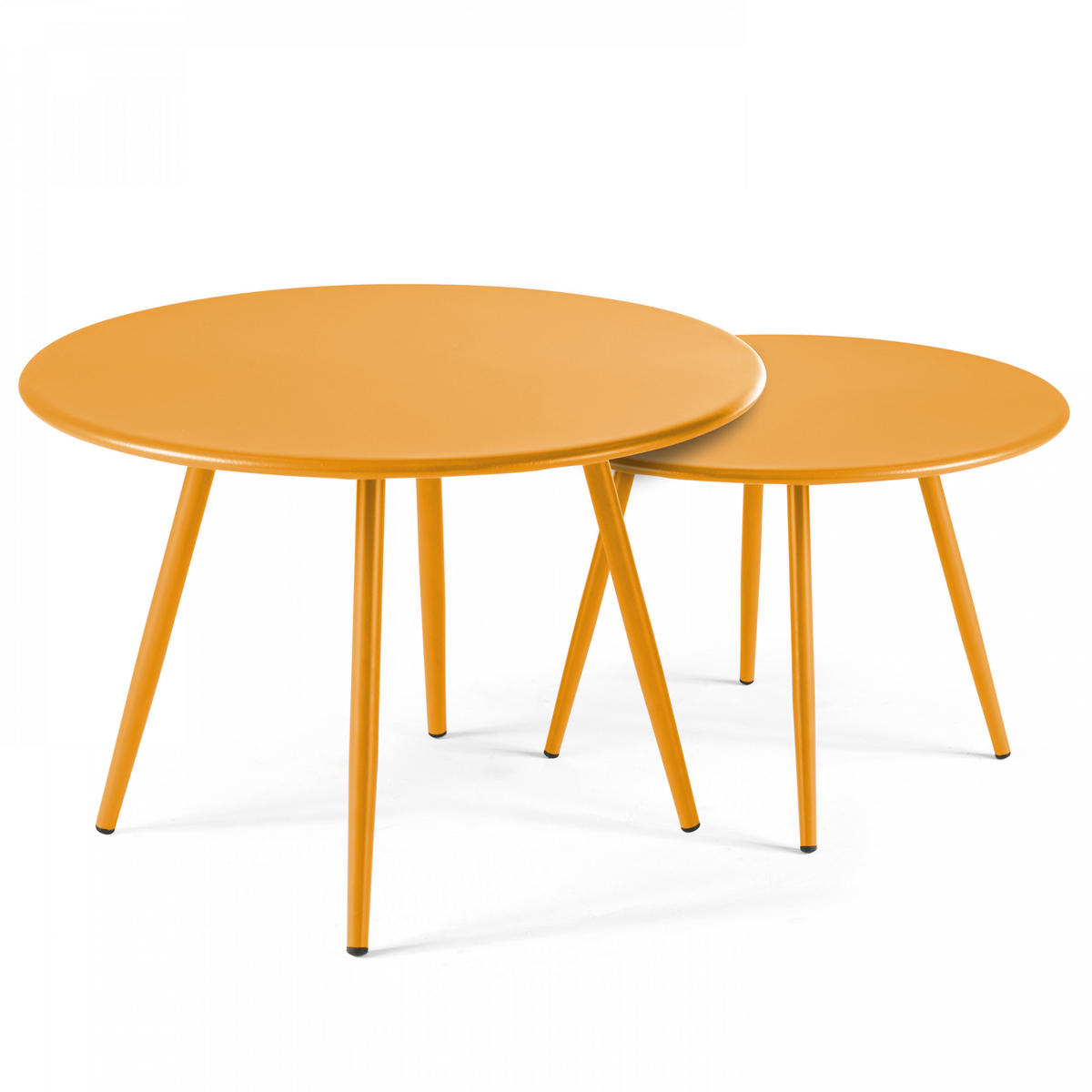 GARTEN-LOUNGETISCH, Gelb - Gelb, Metall (90/50/34cm) - Oviala